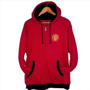 Manchester United  FC Full Zip Hoodie, Red/Black, Lg